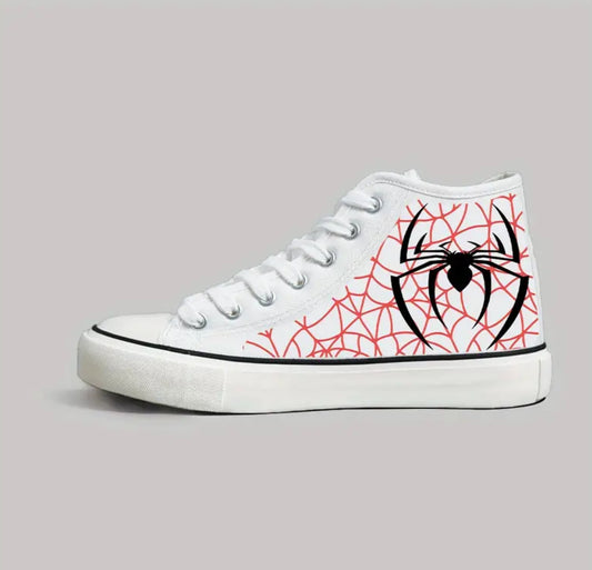 White converse Spider Man